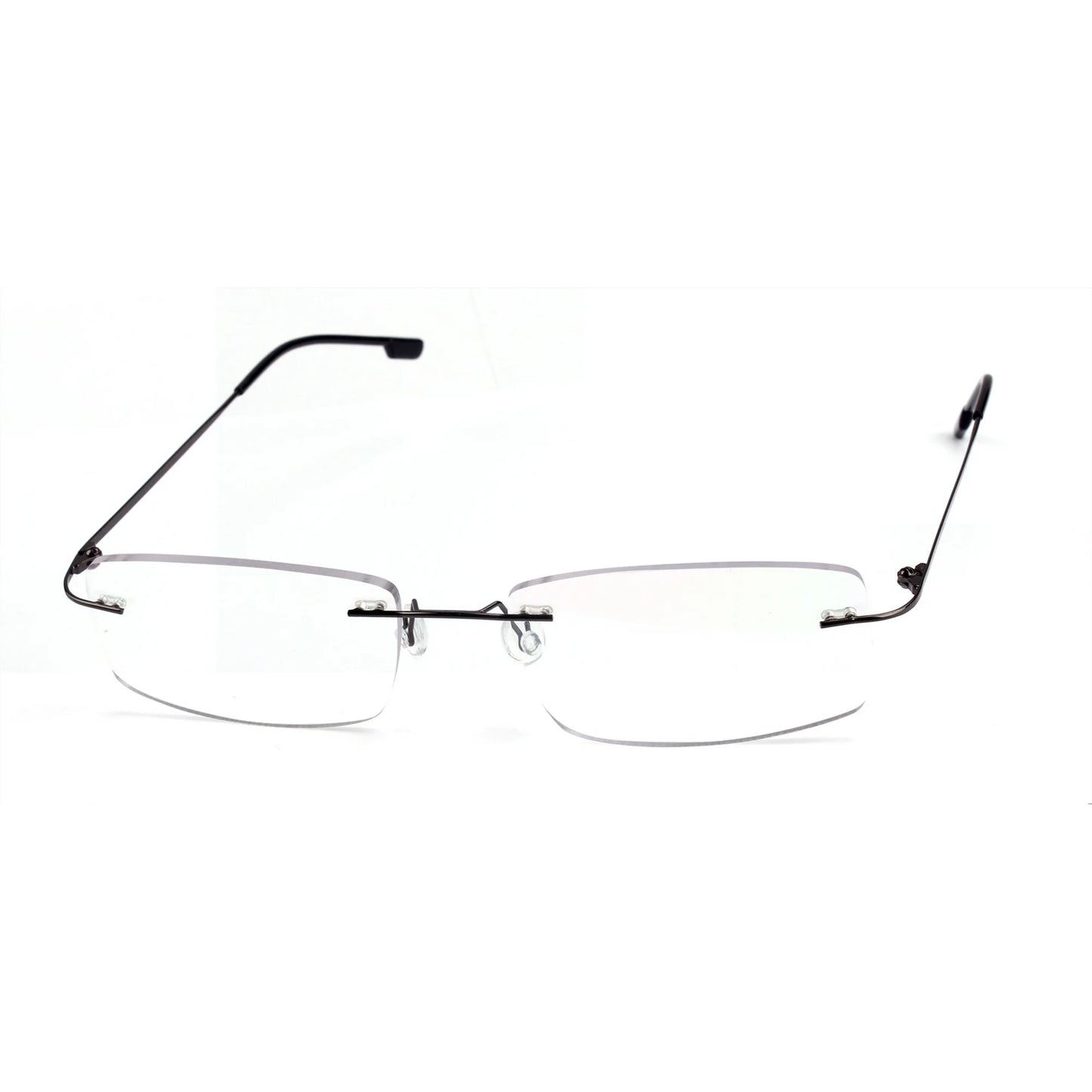 Grey Rimless Frameless Rectangle Reading Glasses For Men Women