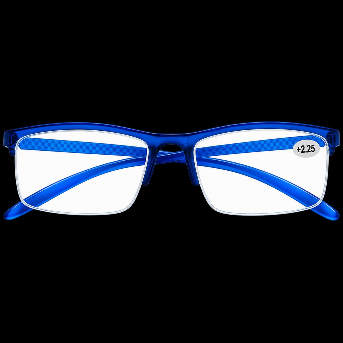 Blue light reading glasses blue frame – front product view