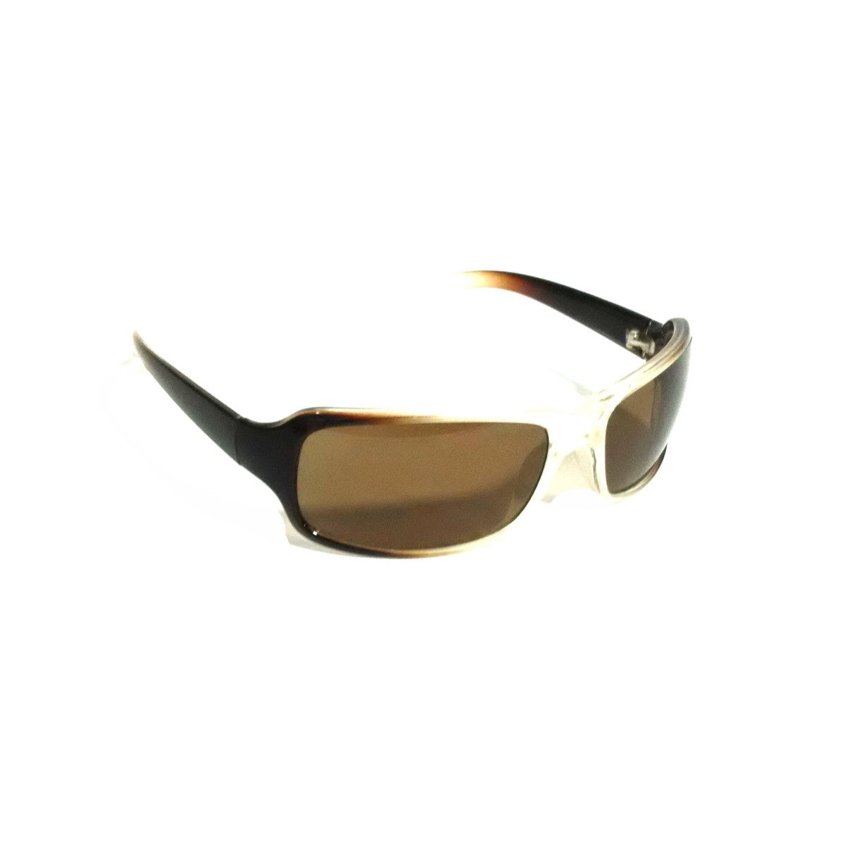 Unleash Your Style with Brown White Two Tone Wraparound Sunglasses