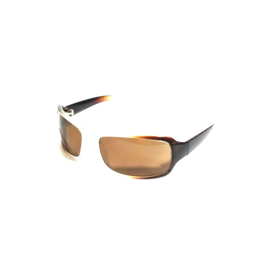Unleash Your Style with Brown White Two Tone Wraparound Sunglasses