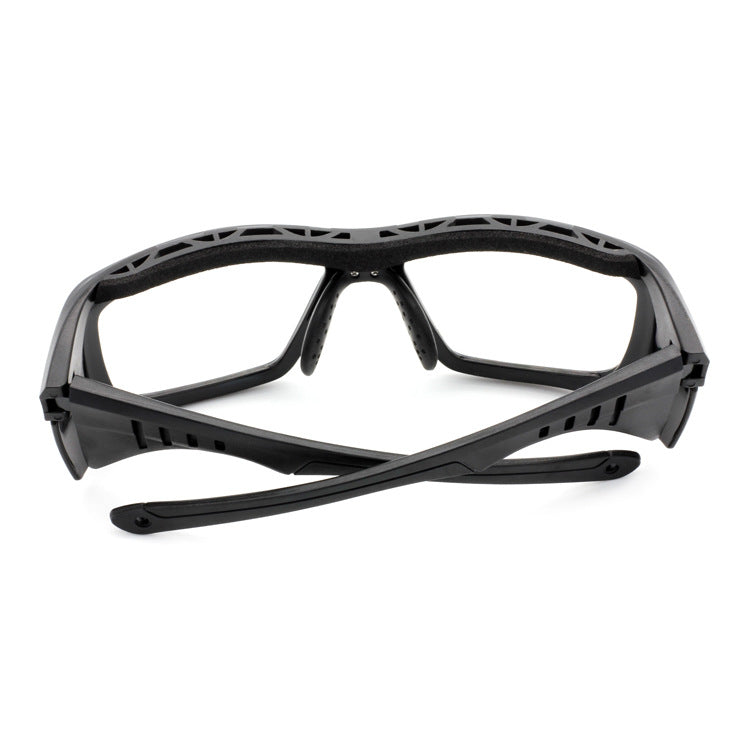 EYESafety ES007 black rear view showing wraparound side coverage