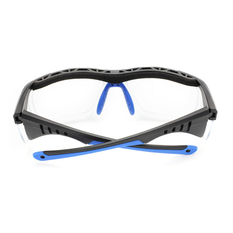 EYESafety ES007 blue rear view showing wraparound protective design