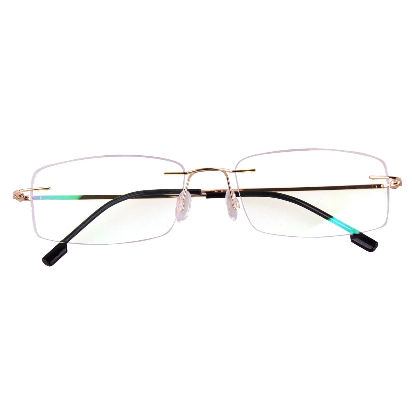 Gold Rimless Frameless Rectangle Reading Glasses For Men Women