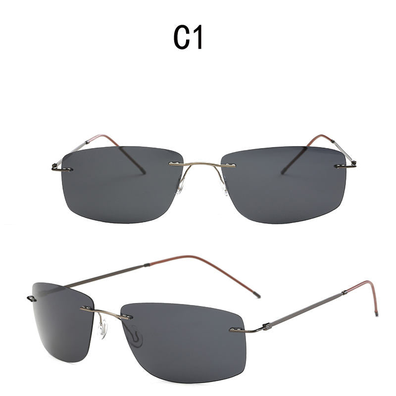 VisionAir Rimless Large Rectangle Polarized Sunglasses