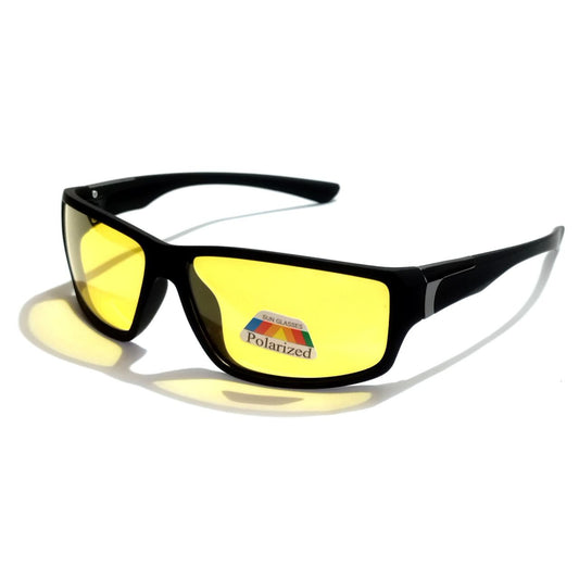 Wraparound Night Vision Glasses - Polarized Yellow Lenses