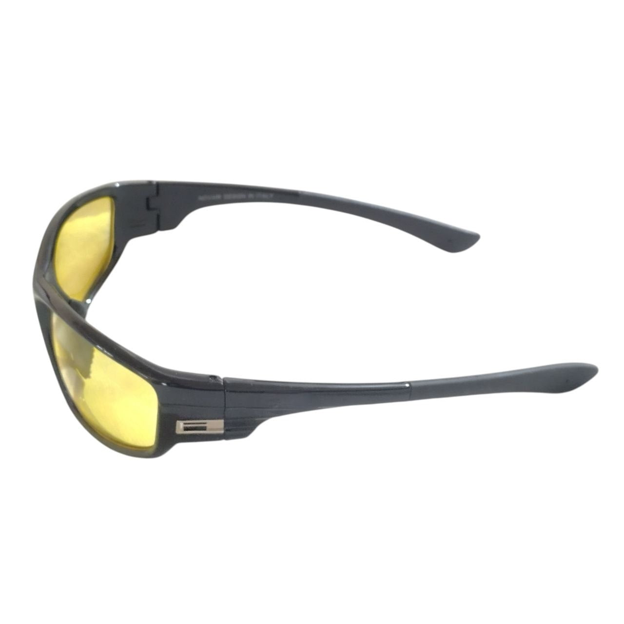Premium night driving glasses with yellow tinted lenses - side view