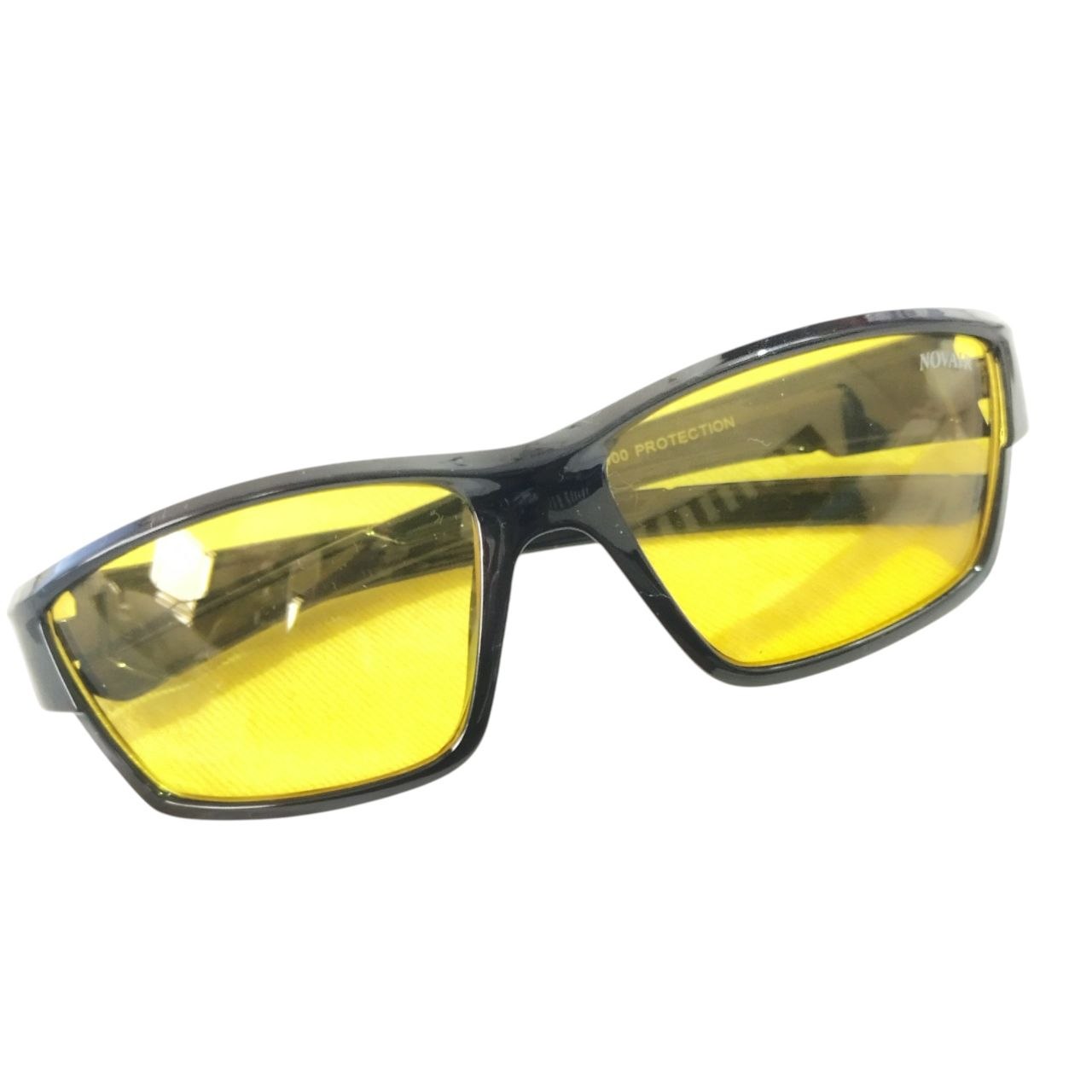 Premium night driving glasses with yellow tinted lenses - front view