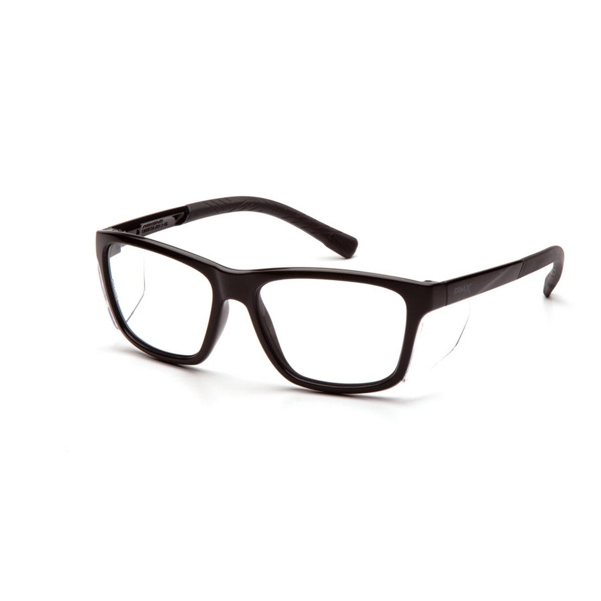 Pyramex Conaire dry eye protection glasses black frame with clear side shields