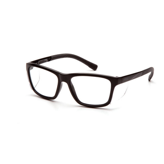 Pyramex Conaire dry eye protection glasses black frame with clear side shields