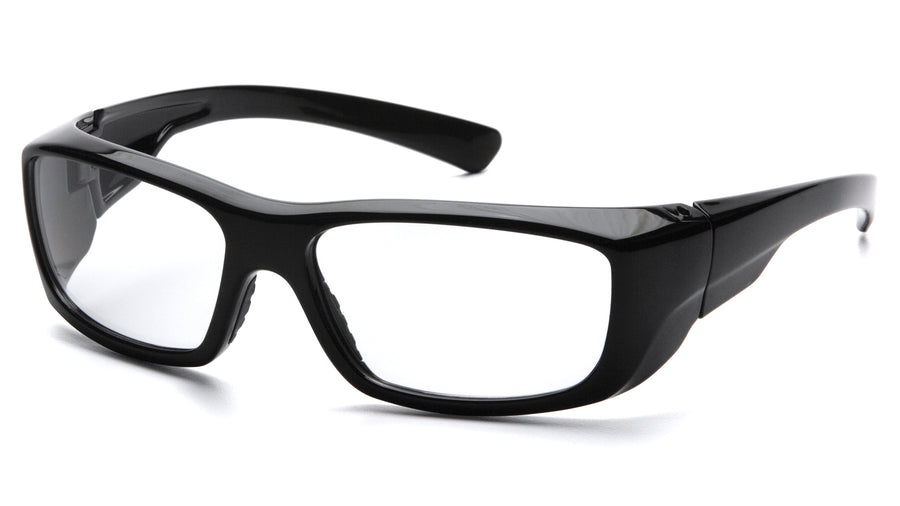 Pyramex Emerge black dry eye protection glasses with integrated side shields