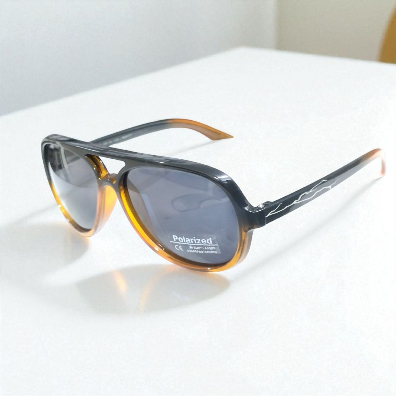 Black Brown Classic Pilot Shape Polarized Sunglasses for Men and Women