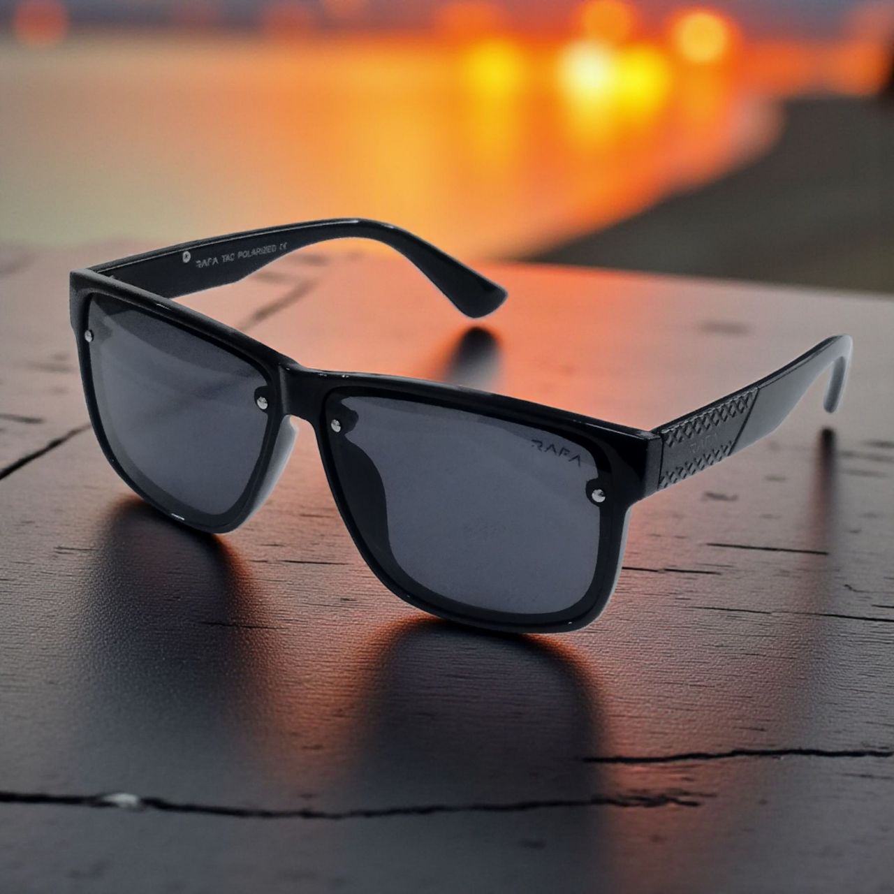 Black Classic Square Polarized Sunglasses for Men and Women