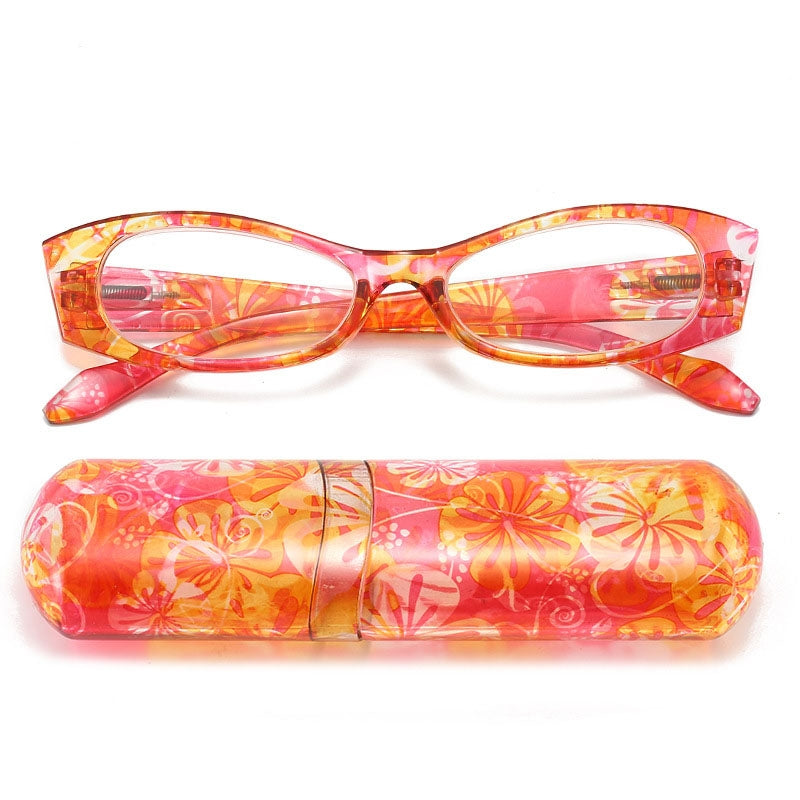 Flower Design Retro Trend Portable Colourful Reading Glasses