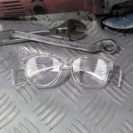 EYESafety Power Safety Glasses with Side Shields Clear Transparent Glasses