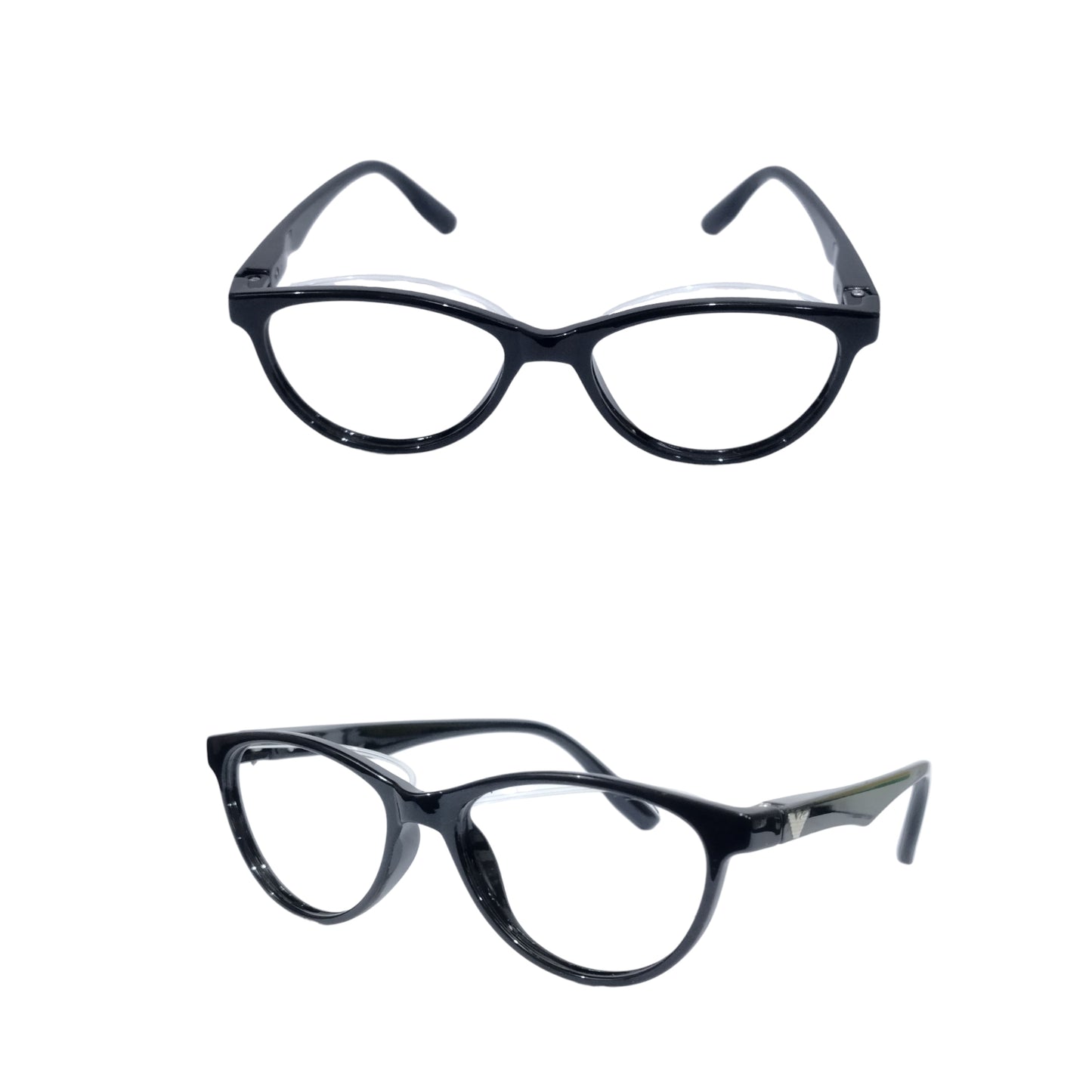 Kids Ptosis Crutch Glasses – Black Cat Eye Frame with Eyelid Lift Support (Size 44-20)