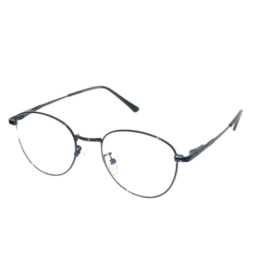 Executive Blue Color Retro Round Spectacle Frame Glasses