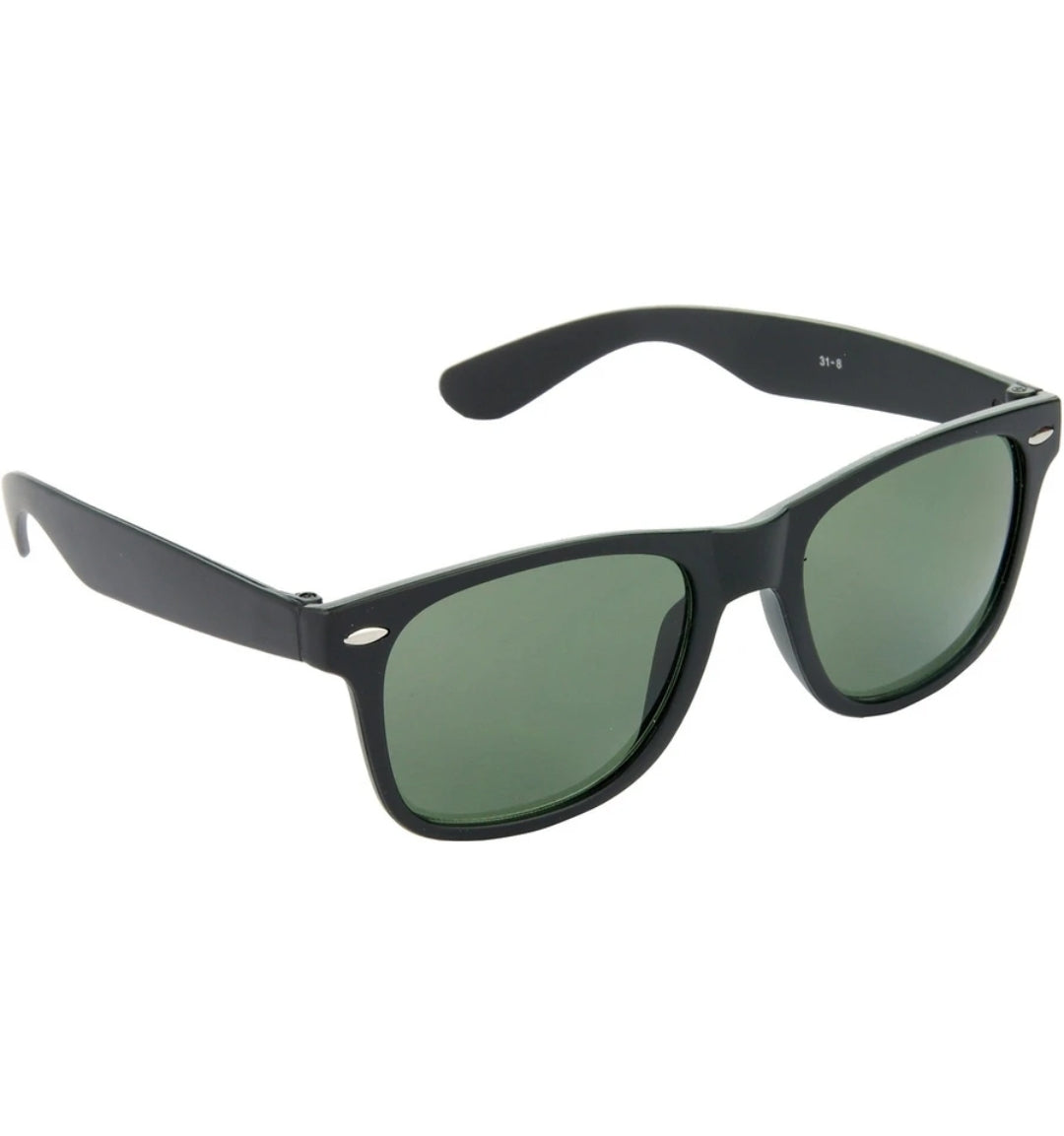 Classic Black Frame Green Lens Polarized Sunglasses