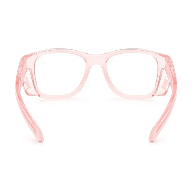 EYESafety Prescription Safety Glasses with Side Shields Pink Transparent Glasses