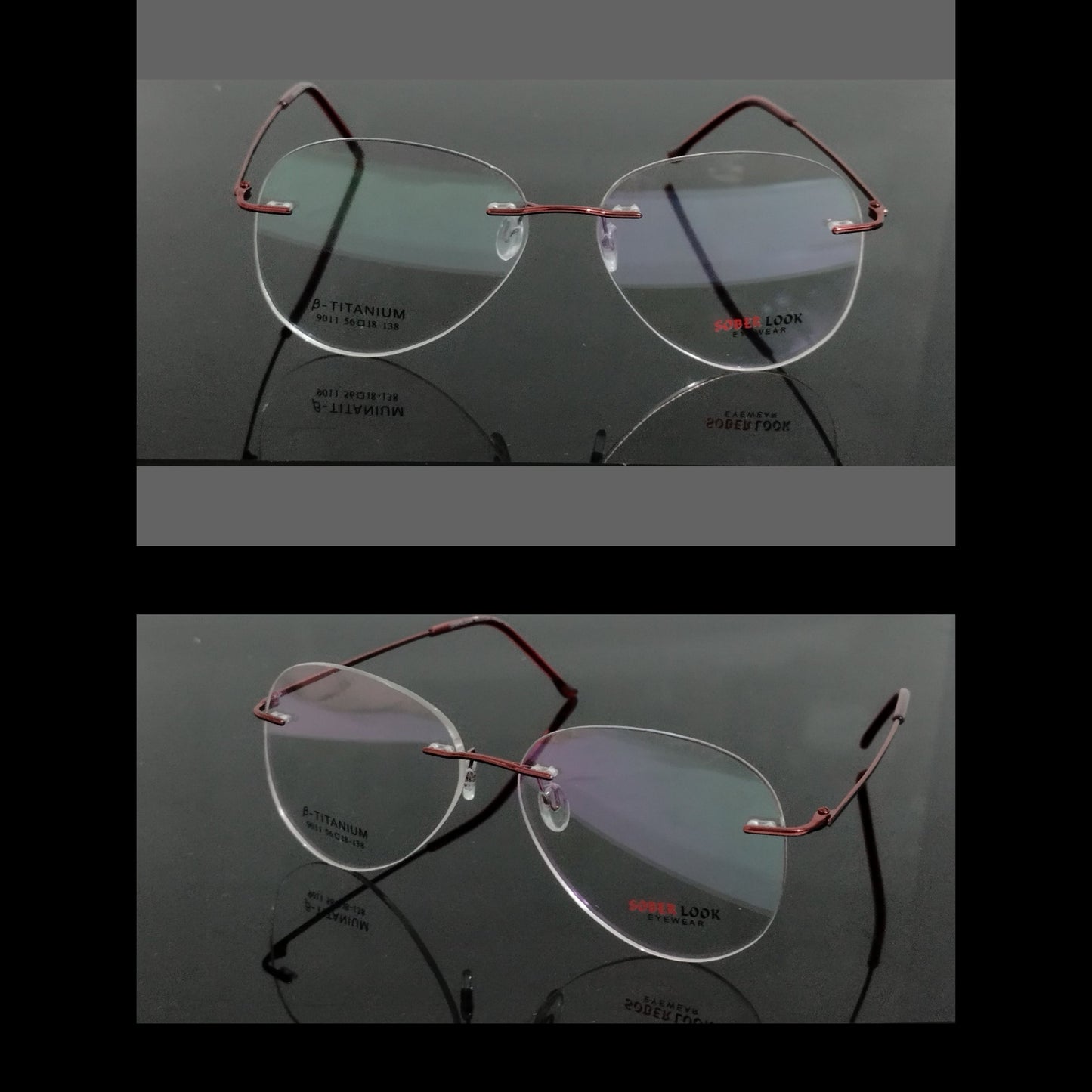 Rimless Glasses Aviator Shape Feather Light Weight Frameless Specs ...