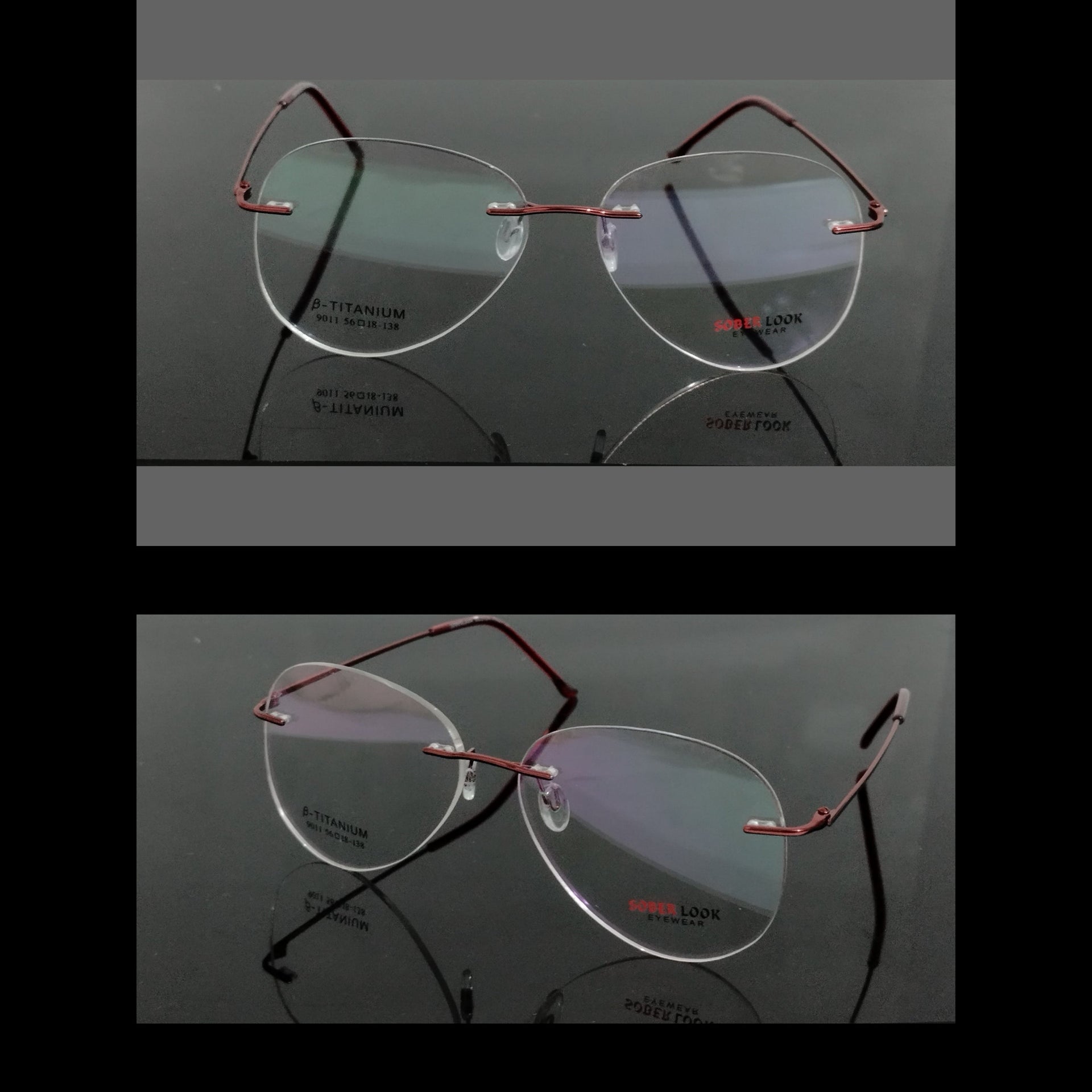 Rimless Glasses Aviator Shape Feather Light Weight Frameless Specs