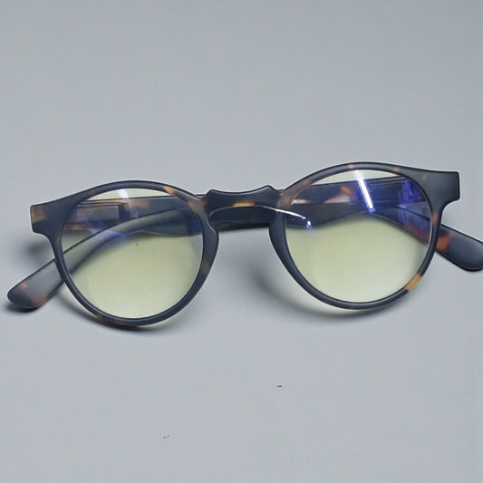 Tortoiseshell Round Progressive Glasses  for Computers Multifocal Reading Glasses for Men Women