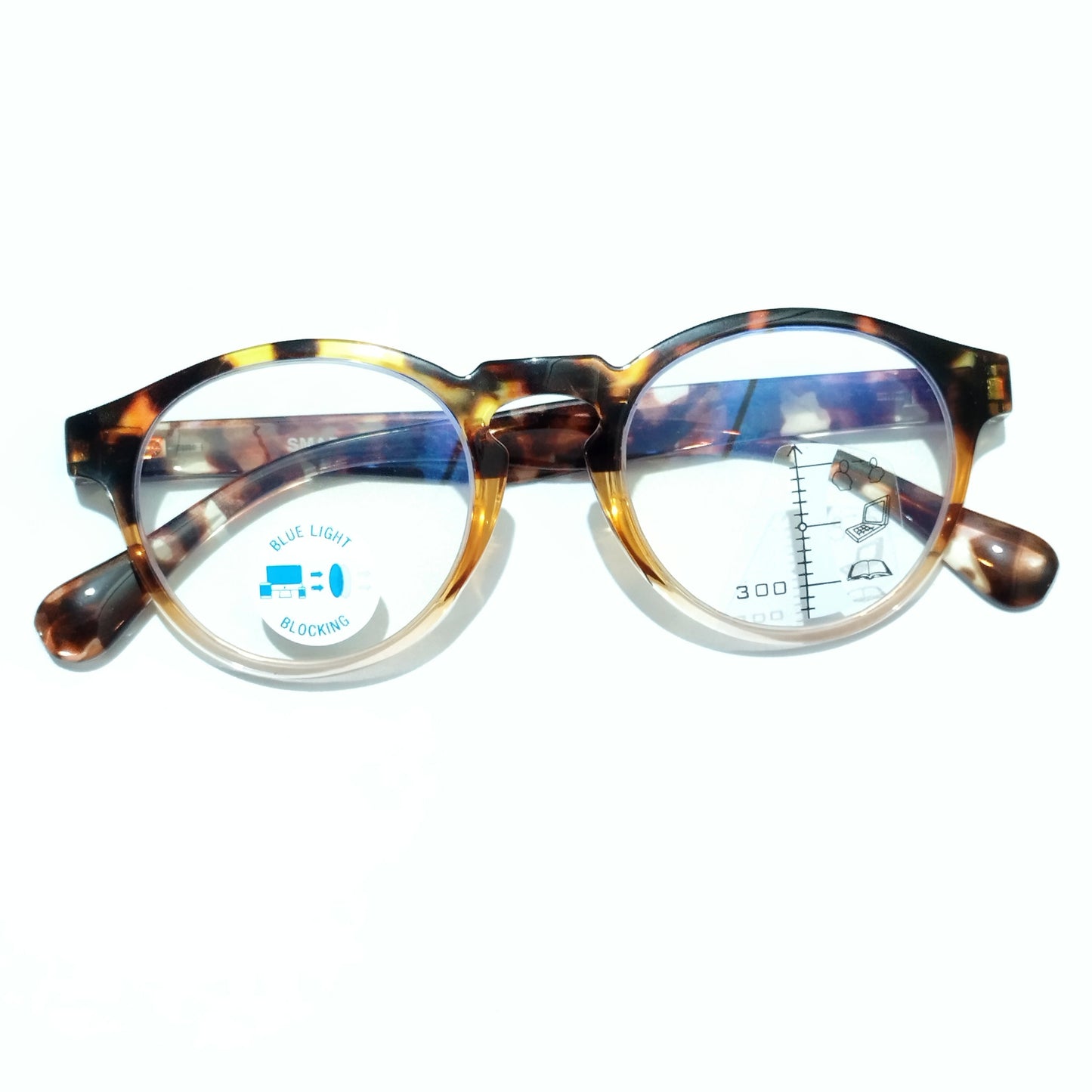 Brown Round Reading Glasses Power +1.75