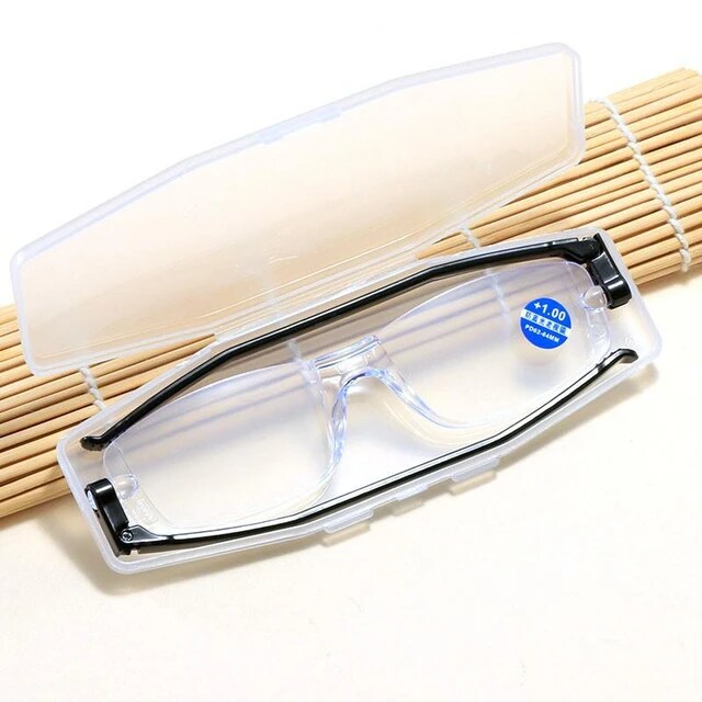 360 Degree Rotation Arms Folding Reading Glasses Blue Ray Protection
