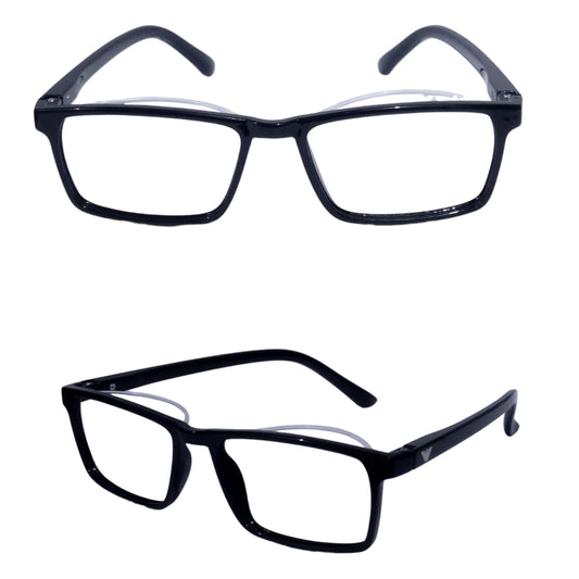 Ptosis Crutch Glasses – Black Rectangle Frame 48-20 | Model 1409