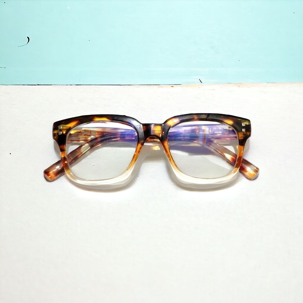 Brown Square Progressive Multifocal Reading Glasses Blue Light Glasses