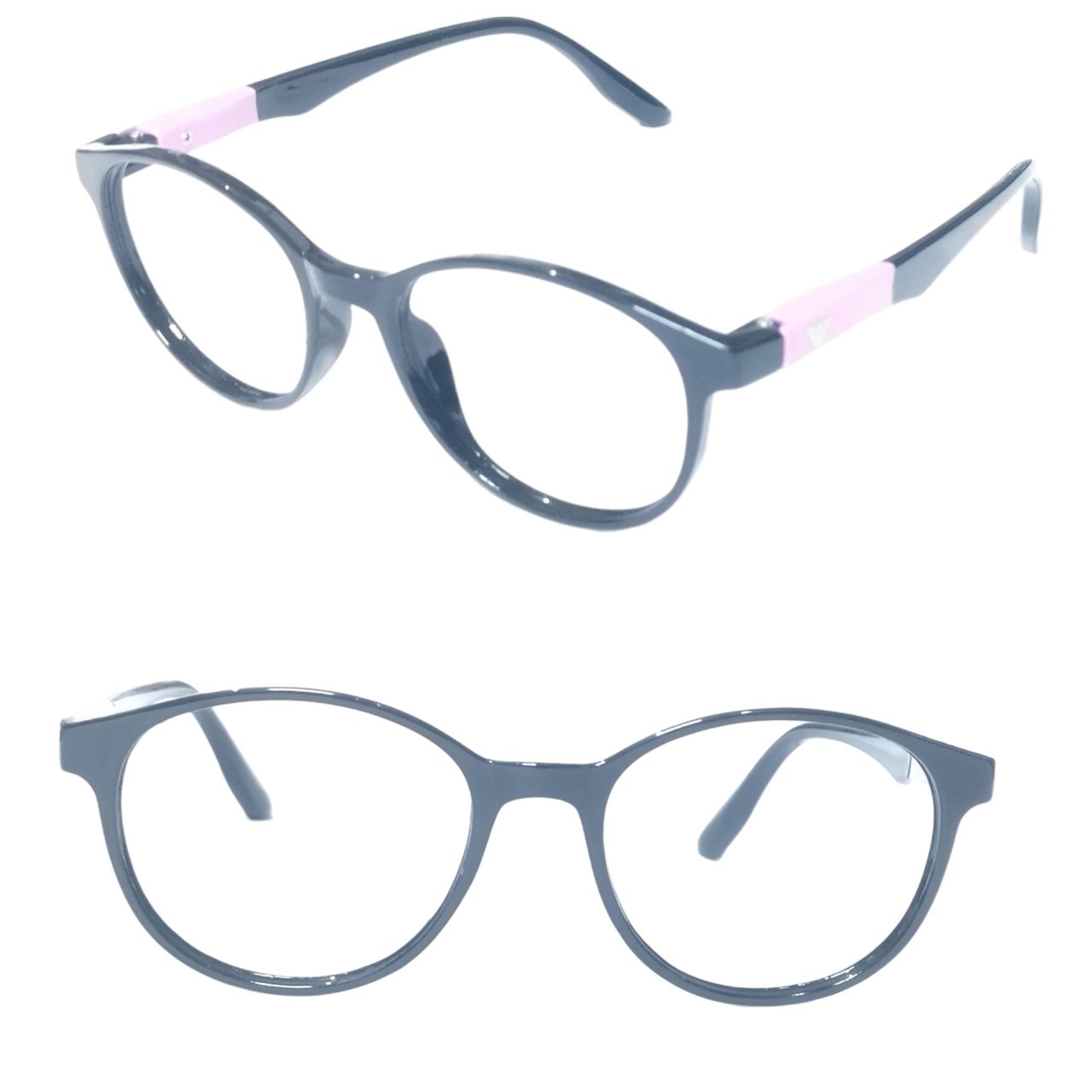 Kids Ptosis Eyewear – Black Round Frame with Nylon Crutch Support | Model 1402