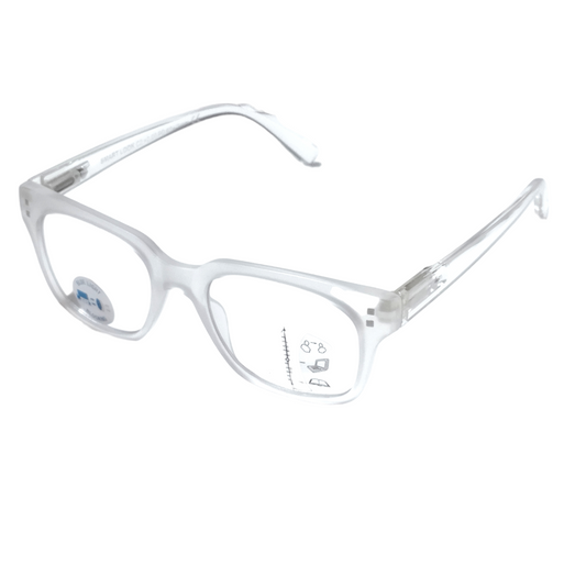 Matt White Progressive Multifocal Reading Glasses Power +2.00 Blue Light Blocker Lenses