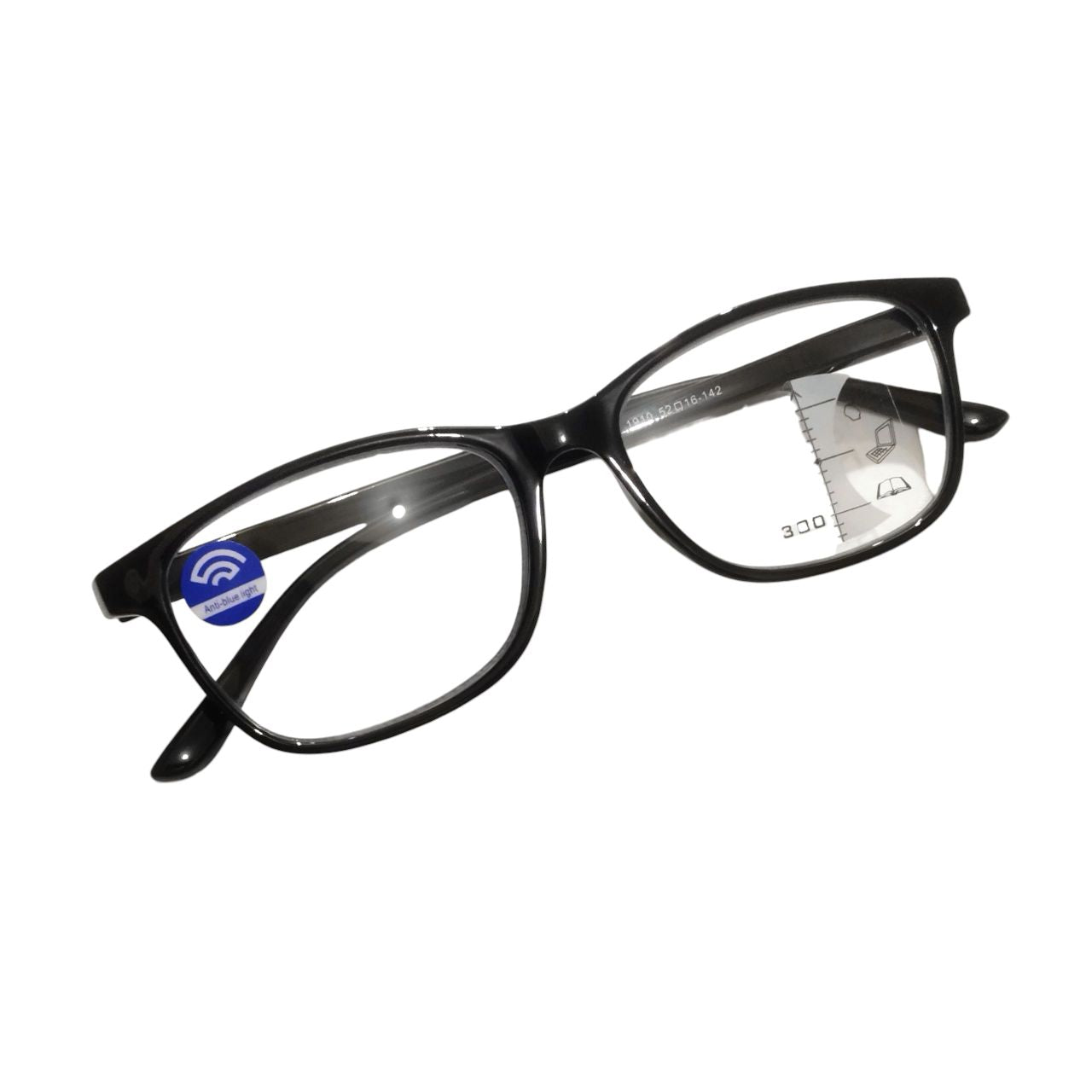 Black Progressive Reading Glasses with Anti Blue Light Lens 52-16-142