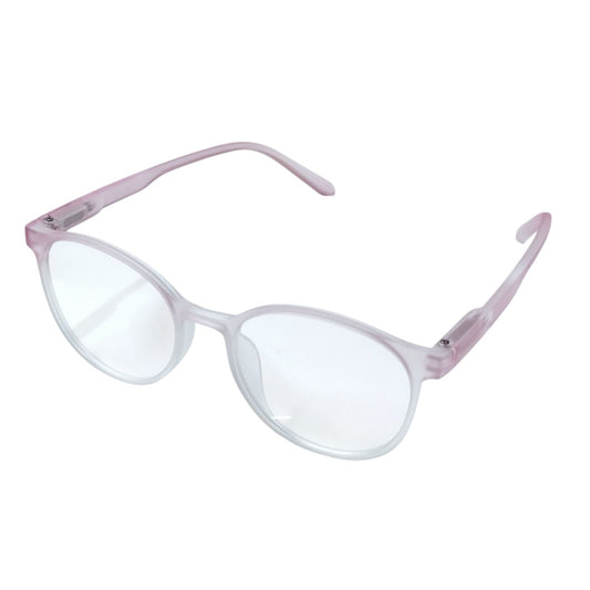 Transparent Pink Two Tone Round Blue Light Glasses