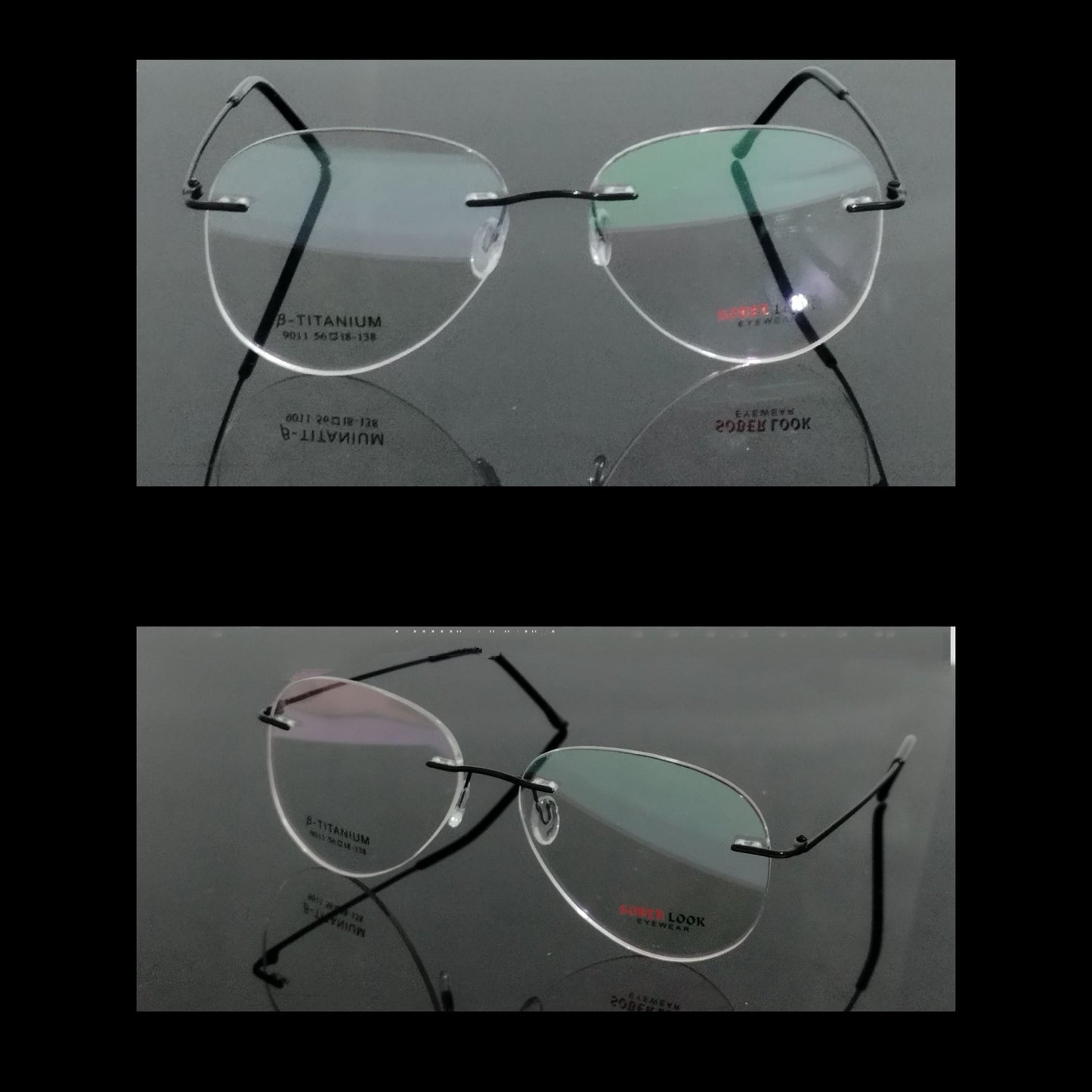 Rimless Glasses Aviator Shape Feather Light Weight Frameless Specs