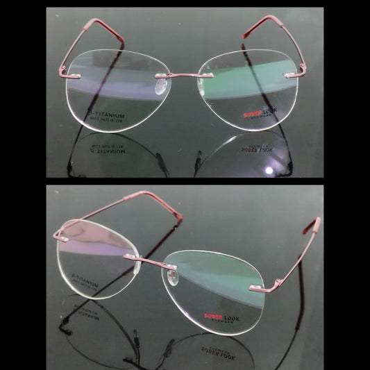 Rimless Glasses Aviator Shape Feather Light Weight Frameless Specs