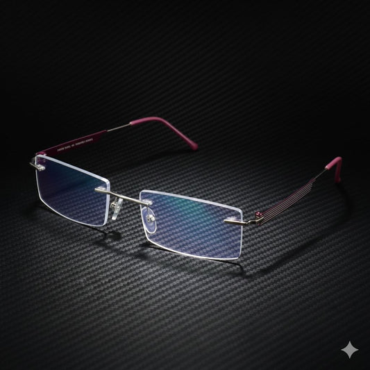 Purple Rimless Blue Light Blocker Computer Glasses 6057PR
