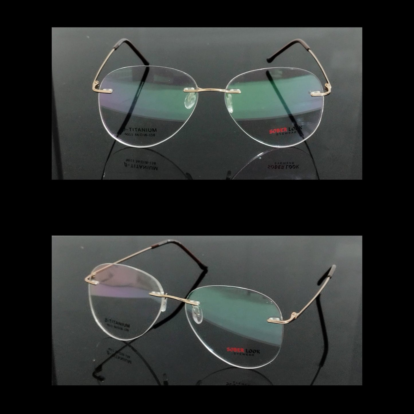 Rimless Glasses Aviator Shape Feather Light Weight Frameless Specs