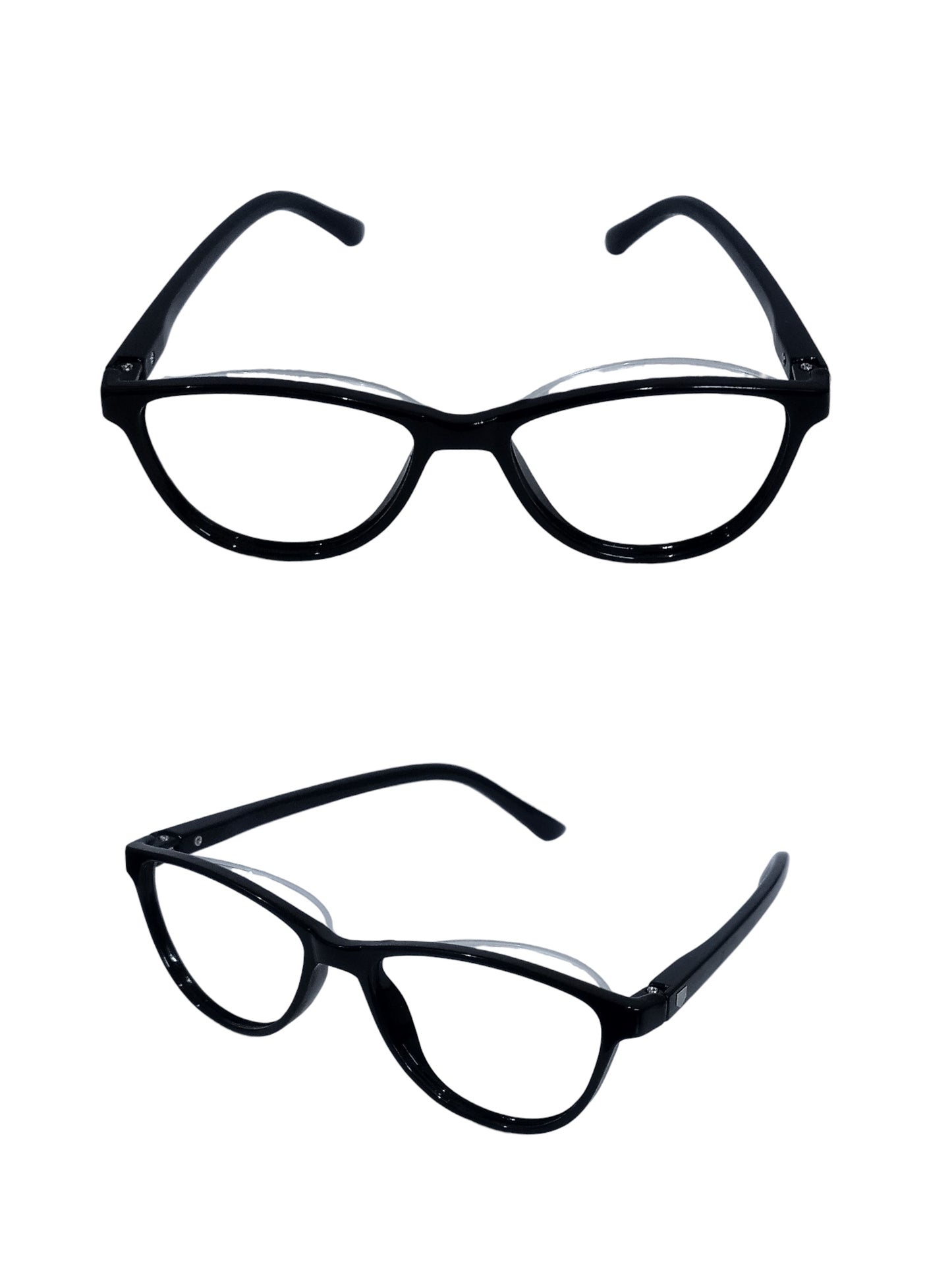 Black Cat Eye Full Frame Ptosis Crutch Glasses 1405 Size 47-20