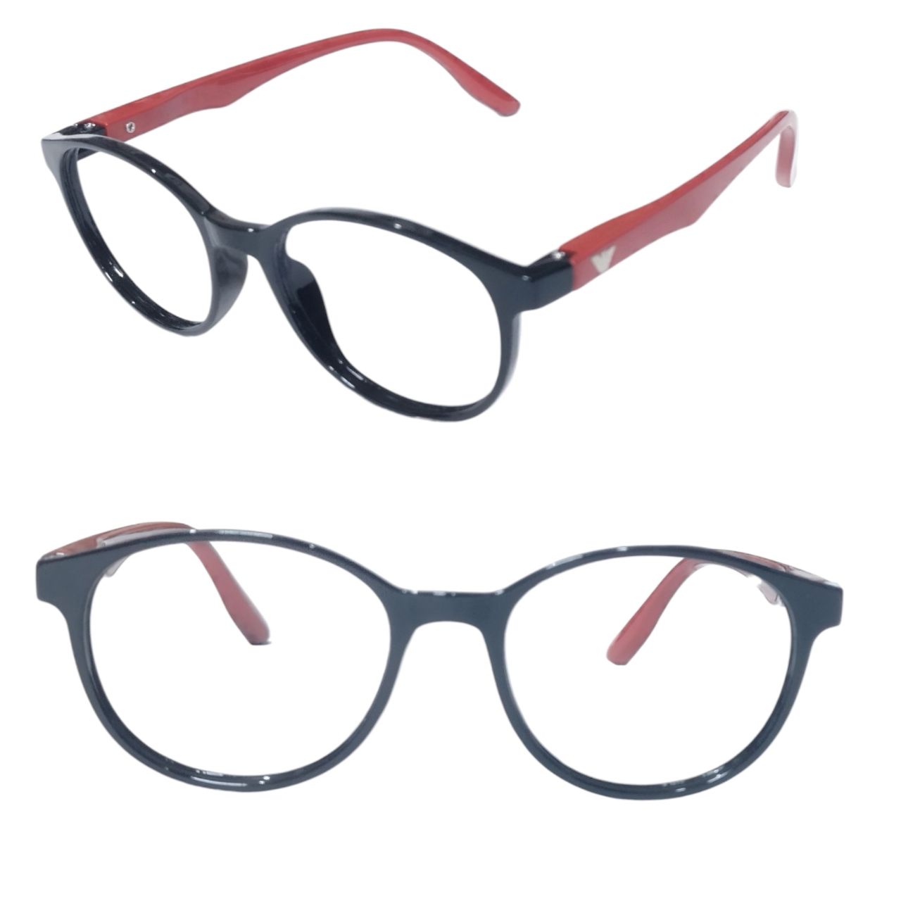 Kids Ptosis Eyewear – Black Round Frame with Nylon Crutch Support | Model 1402