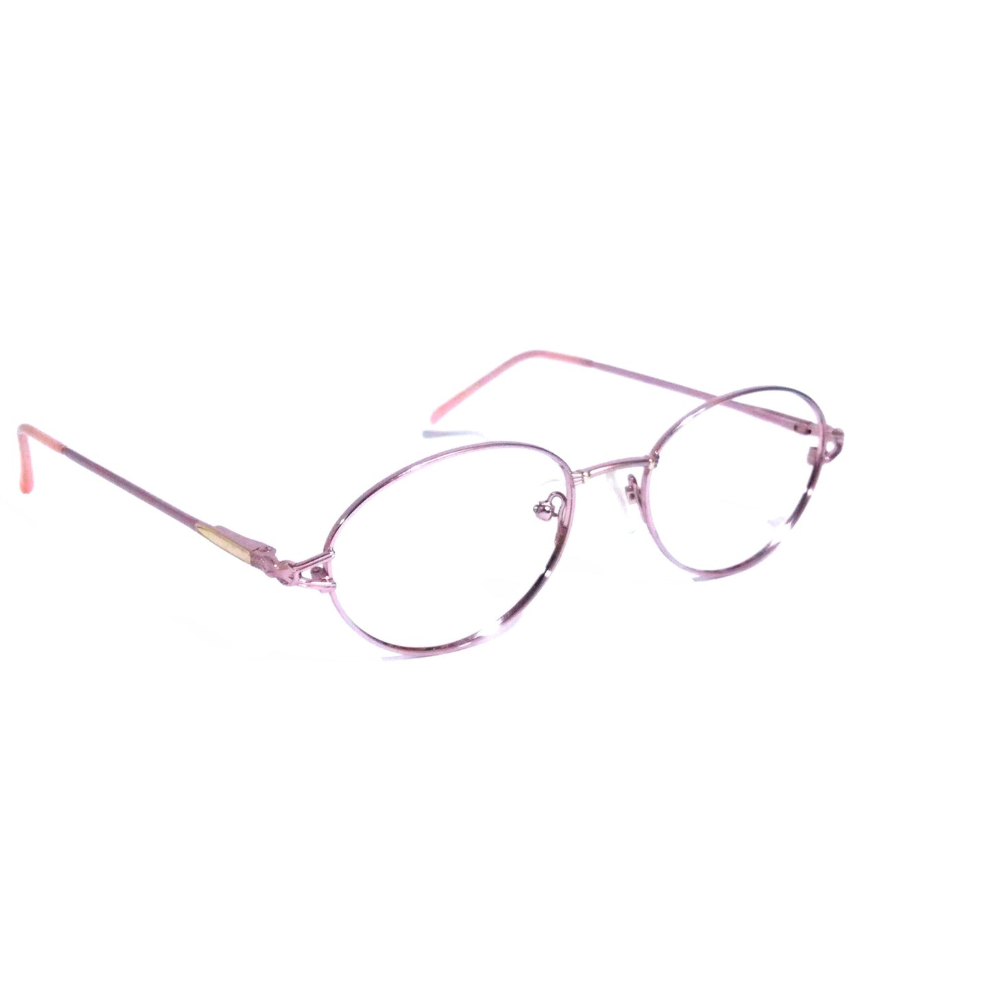 Pink Oval Full Rim Metal Frame Glasses row027