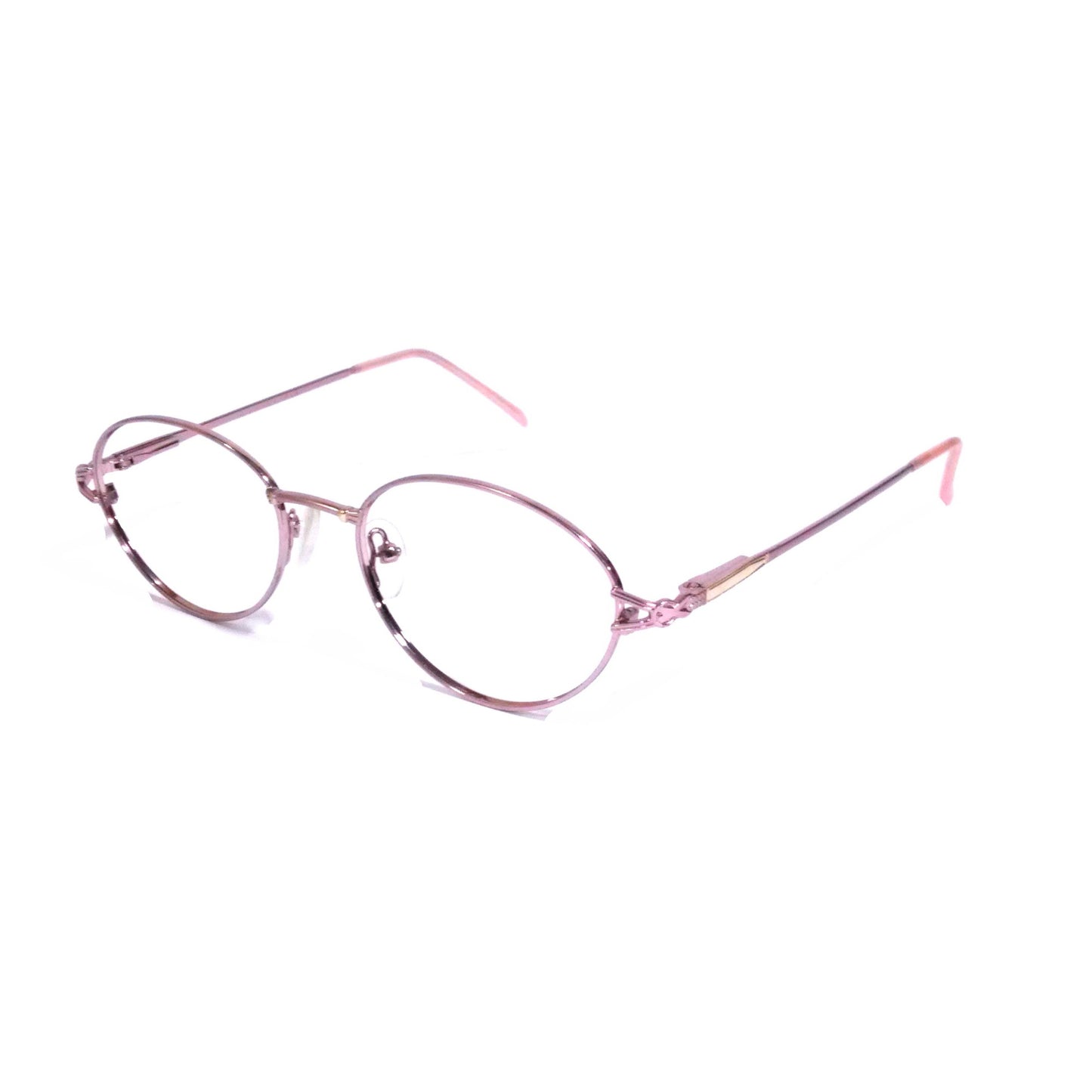 Pink Oval Full Rim Metal Frame Glasses row027