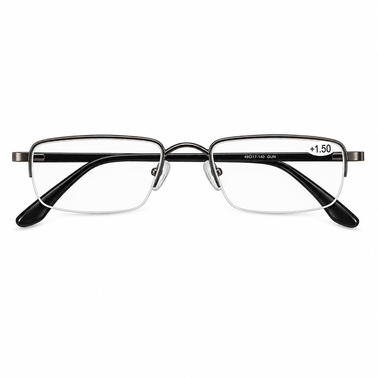 Supra half frame semi-rimless reading glasses front view