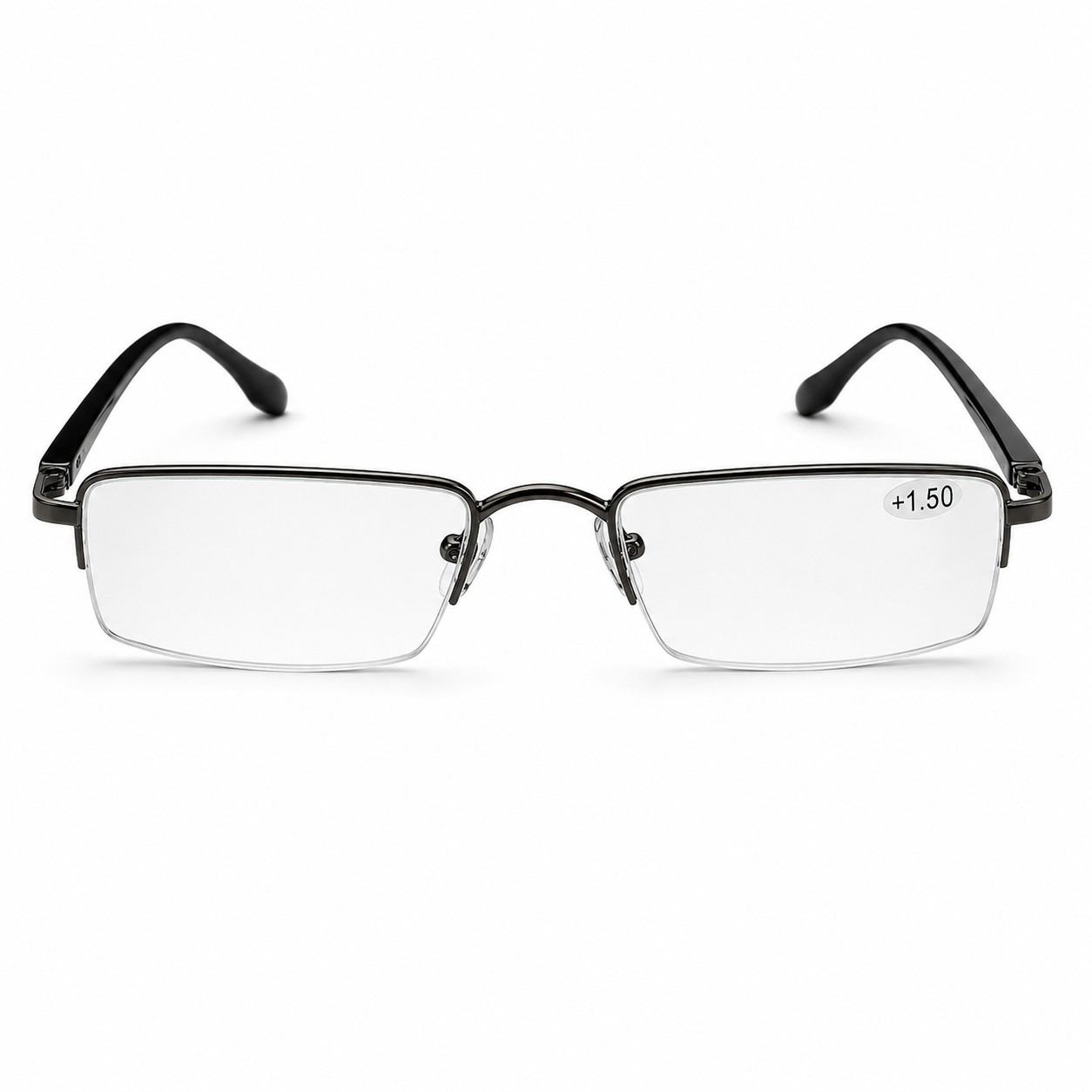 Supra lightweight half frame reading glasses side view