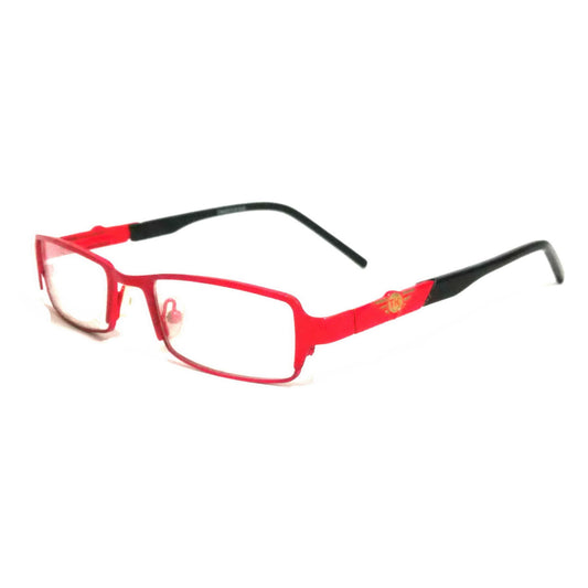 Red Metal Rectangle Spectacle Frame Glasses for Kids TAD001