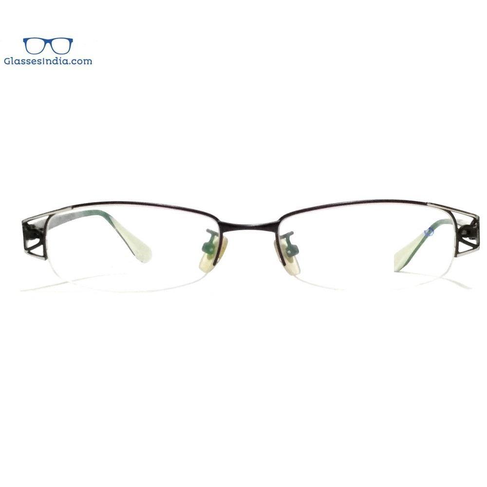 Black Designer Supra Half Rimless Blue Light Blocker Computer Glasses for Women 1101BK - Glasses India Online