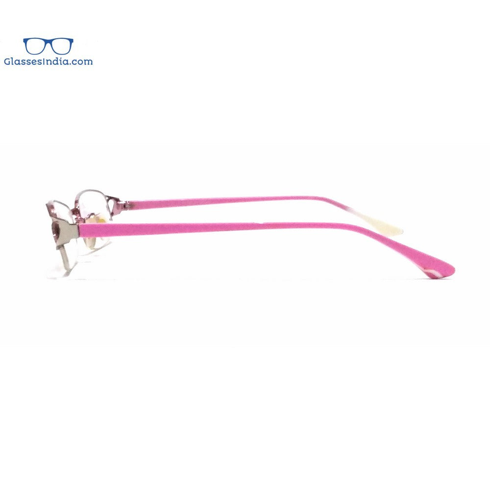 Pink Designer Supra Half Rimless Blue Light Blocker Computer Glasses for Women 1101PK