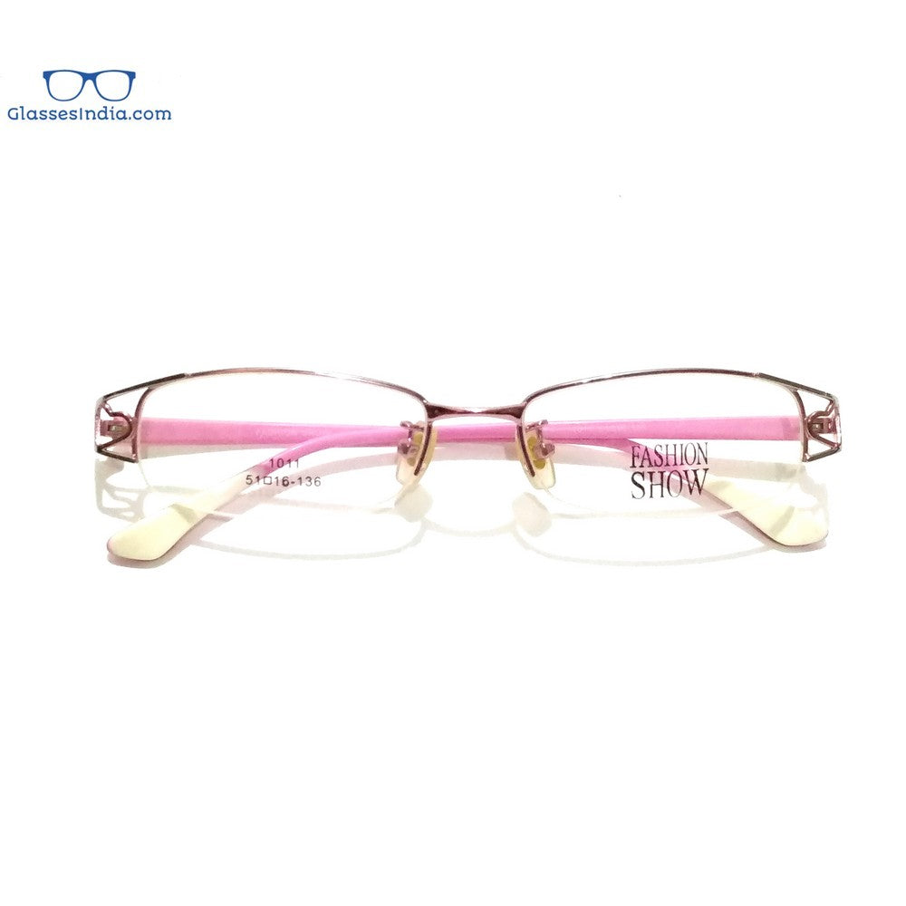 Pink Designer Supra Half Rimless Blue Light Blocker Computer Glasses for Women 1101PK