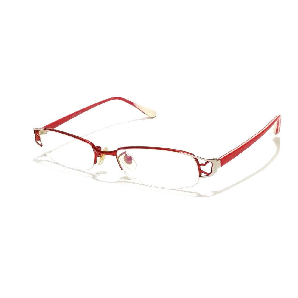 Red Designer Supra Half Rimless Blue Light Blocker Computer Glasses for Women 1101Rd