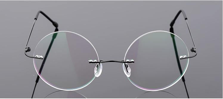 Buy Steve Jobs - Gandhi - Harry Potter - Style Foldable Ultra-light Memory Computer Glasses Blue light Round Rimless Glasses for Men Women - Glasses India Online in India