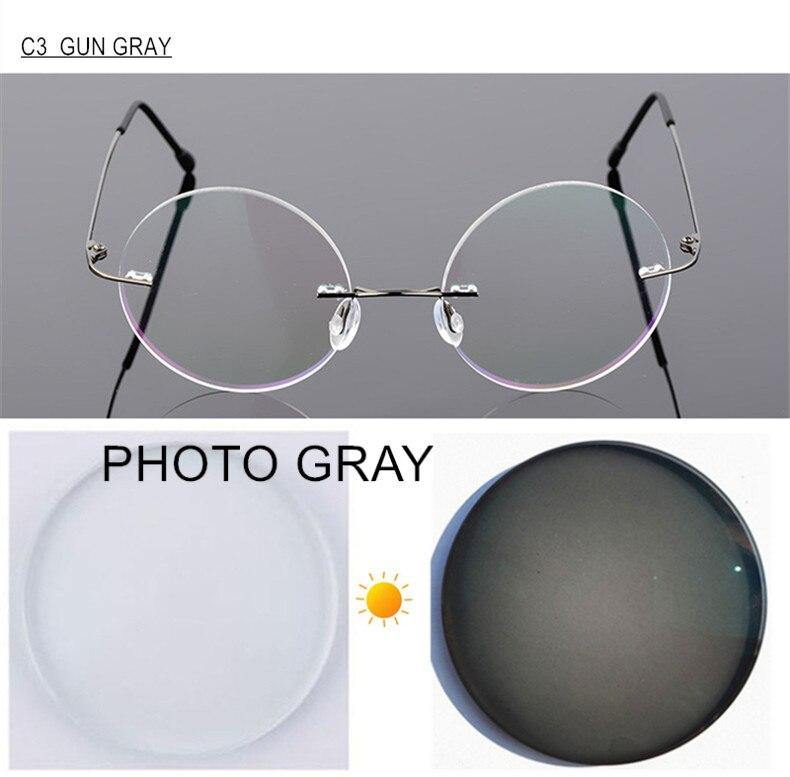 Buy Steve Jobs - Gandhi - Harry Potter - Style Foldable Ultra-light Memory Photochromic Round Rimless Glasses for Men Women - Glasses India Online in India